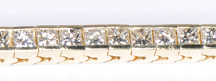 14K Yellow Gold Princess Cut Diamond Bracelet