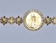 14K Yellow Gold American Eagle Coin Bracelet