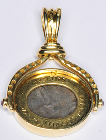 18K Yellow Gold Ancient Coin Pendant