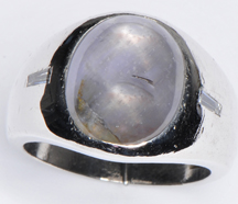 Palladium Gents Star Sapphire Ring