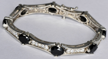 14K White Gold Diamond and Sapphire Bracelet