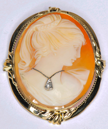 14K Yellow Gold Cameo Pin/Pendant