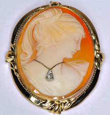 14K Yellow Gold Cameo Pin/Pendant