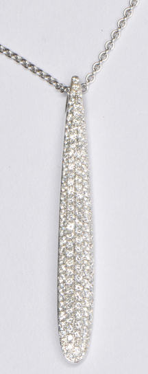18K White Gold Pave Diamond Pendant