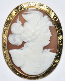 14K Yellow Gold Victorian Cameo Pin/Pendant