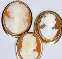 10K and 14K Cameo Pins