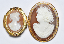 10K Yellow Gold Cameo Pins