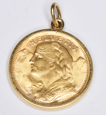 	18K Yellow Gold Coin Pendant