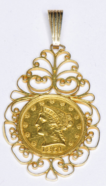 14K Yellow Gold Coin Pendant