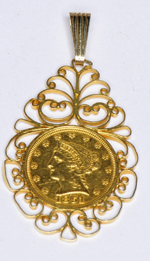 14K Yellow Gold Coin Pendant