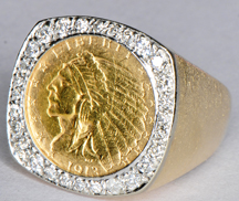 14K Gents Coin Ring