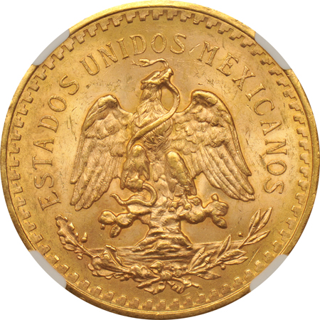Mexico - 1921 50-pesos, NGC MS-63.