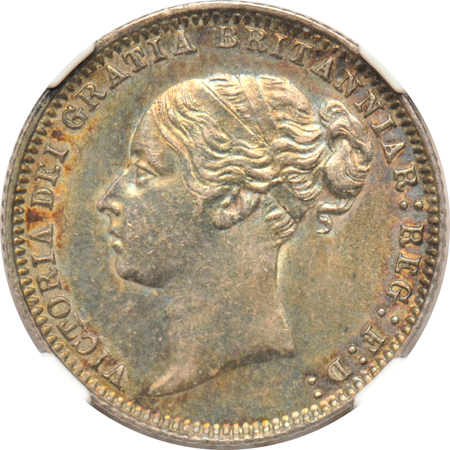 Great Britain - 1874 sixpence, NGC MS-61.