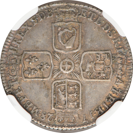 Great Britain - 1728 sixpence, NGC XF-45.