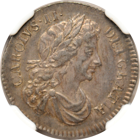 Great Britain - 1684 sixpence, NGC AU-55.