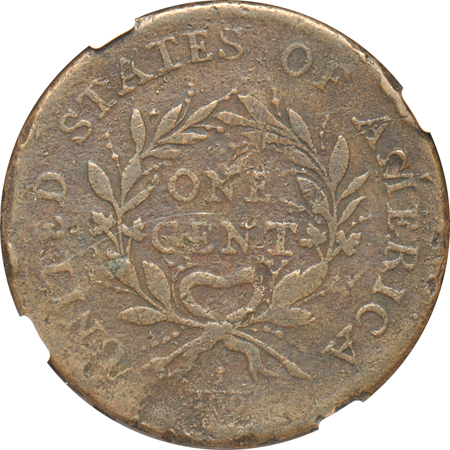 1793 Wreath, Vine and Bars Edge (S-9, R.2) NGC VG details/damaged.