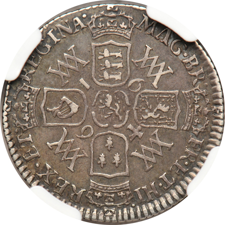 Great Britain - 1694 sixpence, NGC XF-45.
