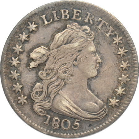 1805 4 Berries (JR-2) ANACS XF-45 detail/scratched.