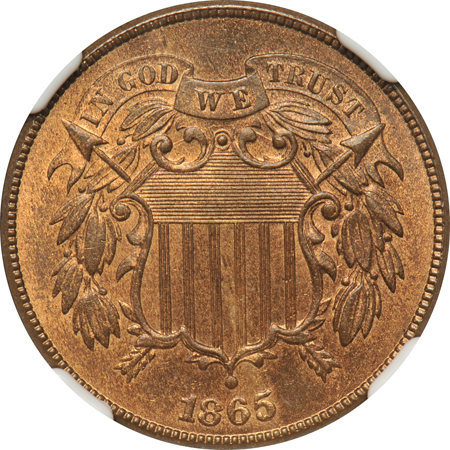 1865 NGC MS-66 RB.