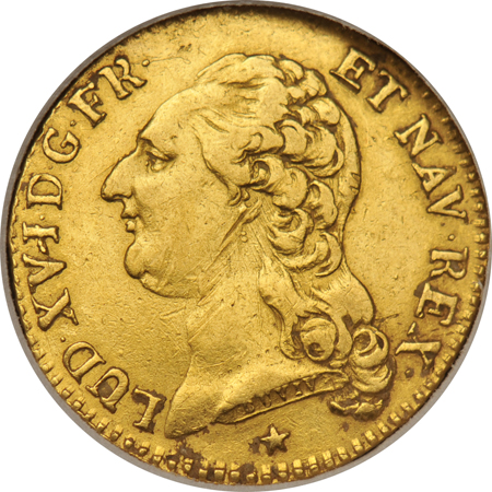 France - 1786-W Louis D'or VF details/hairlines.
