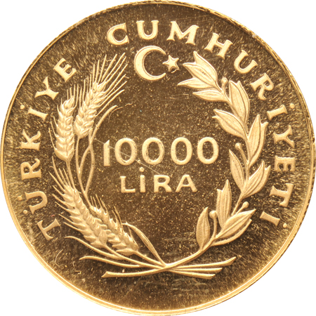 Turkey - 1979 Gold 10,000-Lira Proof, .497 oz.