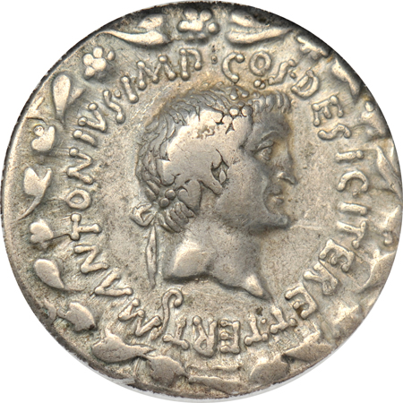 Ancient - Rome - Mark Antony Silver Triumvic Cistophorous