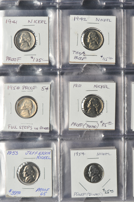 Specialized collection of Jefferson nickels in two albums.