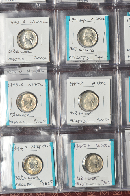 Specialized collection of Jefferson nickels in two albums.