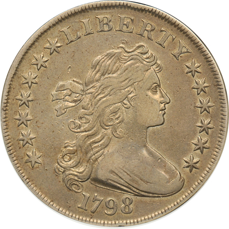 1798 Pointed 9, 4 Lines (B-27, BB-113) ANACS VF details/cleaned (year on ANACS label incorrect).