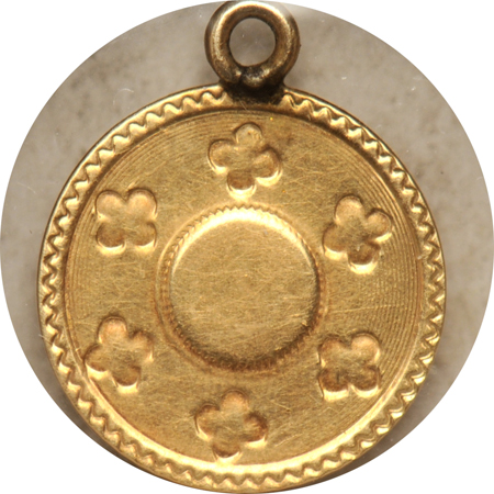 Love Tokens - Gold coin "EF" - Shamrocks