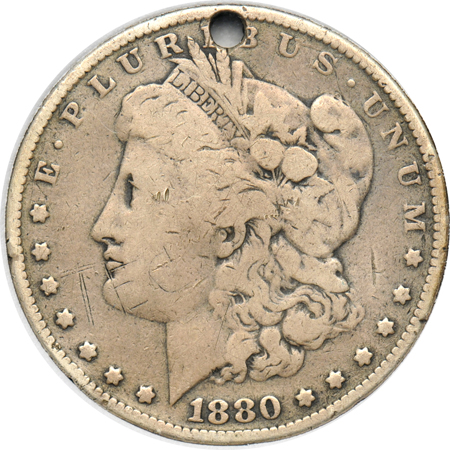 Love Tokens - 1880 Morgan dollar, as described