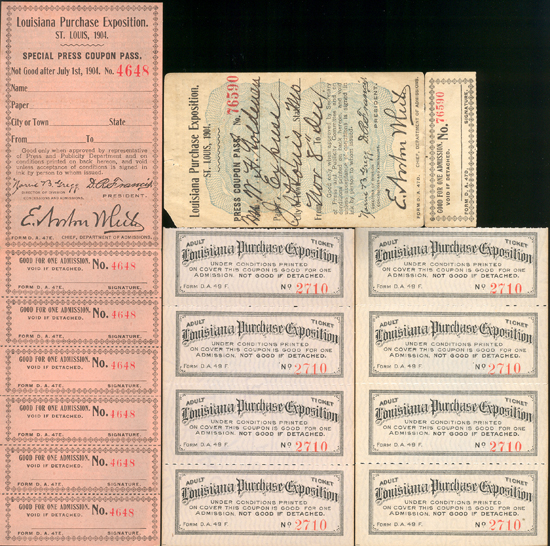 Group of passes from the Louisiana Purchase Exposition