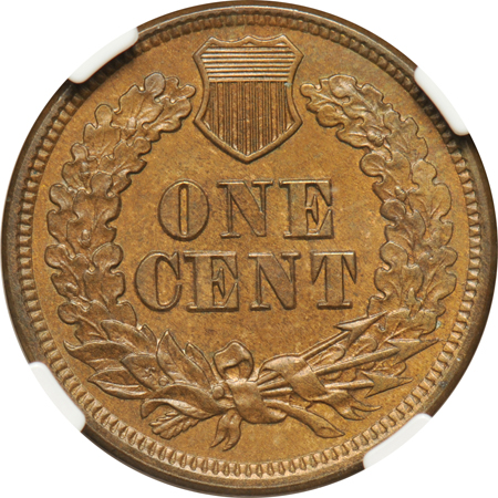 1864 Bronze w/ L. NGC MS-63 BN.