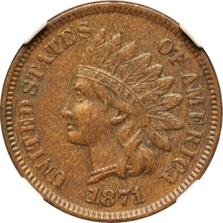 1871 NGC AU-55 BN.