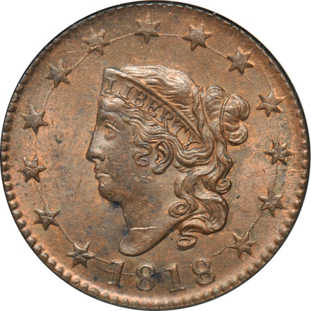 1818 NGC MS-62 BN.