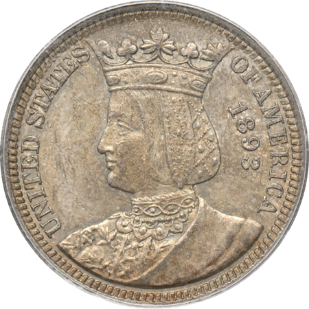 1893 Isabella Quarter PCGS MS-63.