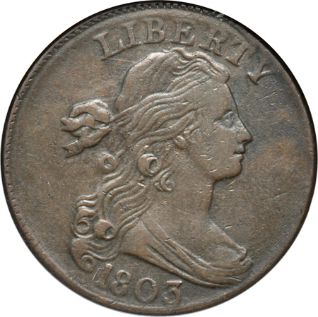 1803 Small Date, Small Fraction (S-250, R.3) NGC XF-40.