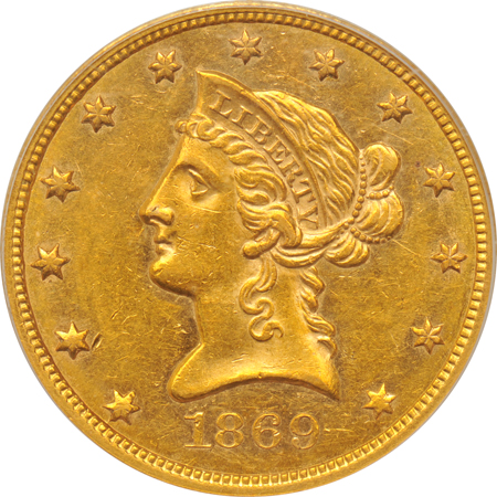 1869-S PCGS AU-55.