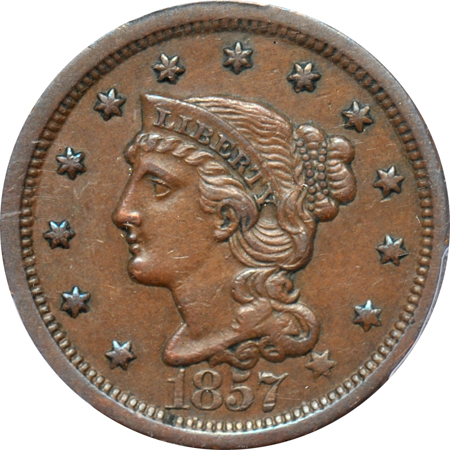 1857 Large Date PCGS AU-55.