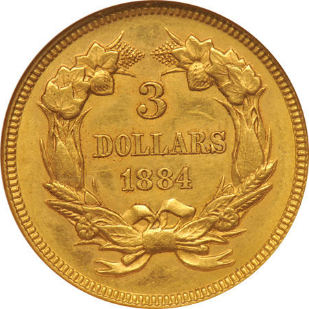 1884 ANACS AU-58.