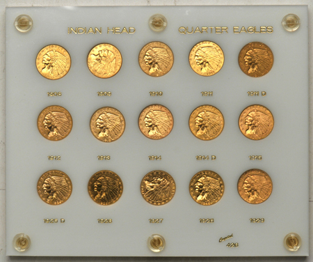 Complete collection of Indian quarters eagles in a Capital Plastics holder.