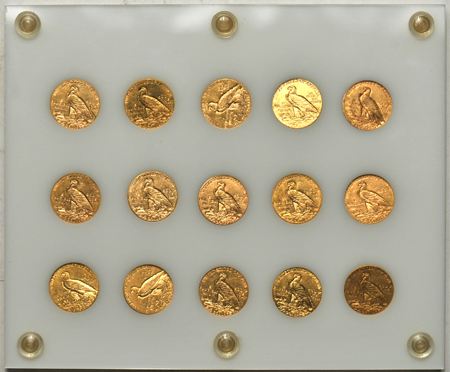 Complete collection of Indian quarters eagles in a Capital Plastics holder.