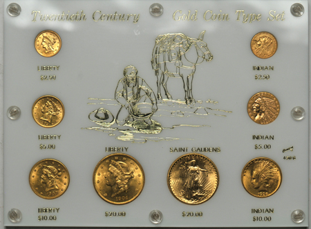 Twentieth century gold type set in a Capital Plastics holder.