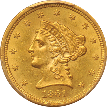 1861 New Reverse PCGS MS-61.