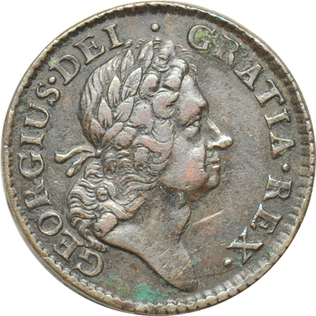 1723 Wood's Hibernia halfpenny XF.