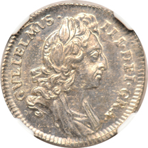Great Britain - 1696 sixpence, NGC MS-63.
