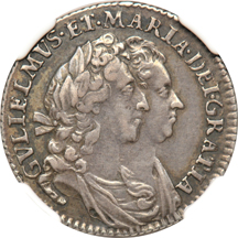 Great Britain - 1694 sixpence, NGC XF-45.