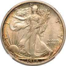 1917-D Obverse. NGC MS-64.