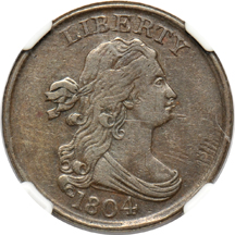 1804 Spiked Chin (C-8) NGC XF-40.