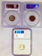 Three U.S. type coins graded MS-64.